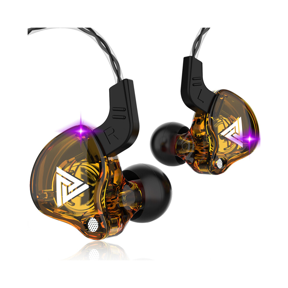 ( With Mic)Qkz Ak6 Hifi Wired Earphone Race Sport Headphone Bass Stereo Noise Canceling Yellow 9319708005998
