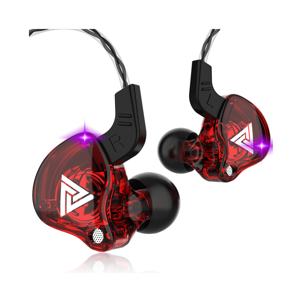 ( With Microphone)Qkz Ak6 Hifi Wi Earphone Race Sport Headphone Bass Stereo Noise Canceling Red 9319708005981
