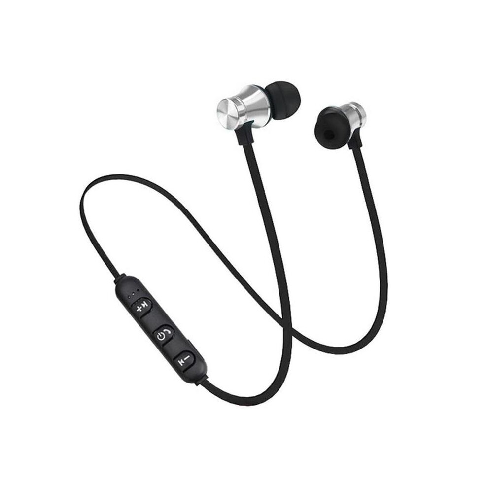 (Silvery)Xt11 Magnetic Wireless Bluetooth Headphone Sport Running In-Ea Wireless Gaming Headset 9319708006506