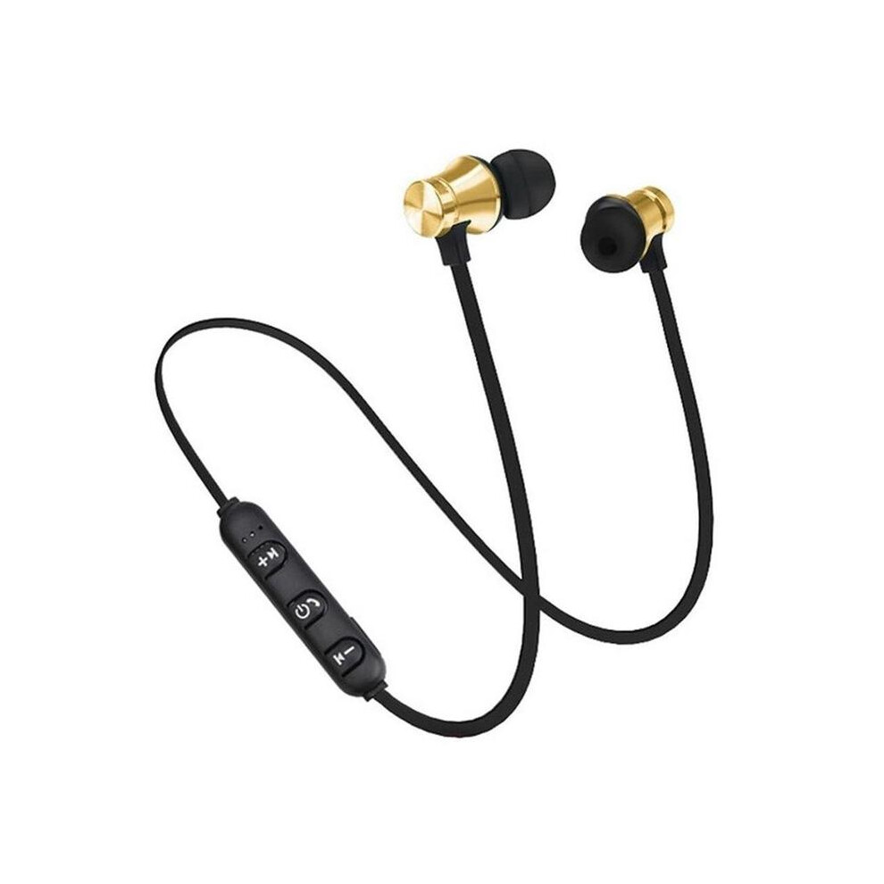 (Gold)Xt11 Magnetic Wireless Bluetooth Headphone Sport Running In-Ea Wireless Gaming Headset With Microphone Gold 9319708006520