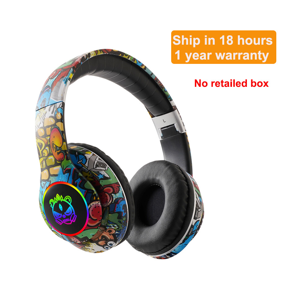 ( No Box) Wireless Headphones Flash Kids Earphones With Microphone Bluetooth Black/Light 9319708007107