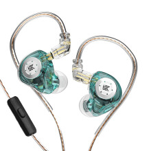 (Green with Mic)KZ EDX Pro Dynamic Wired Earphones HIFI Stereo Bass Music Earbuds