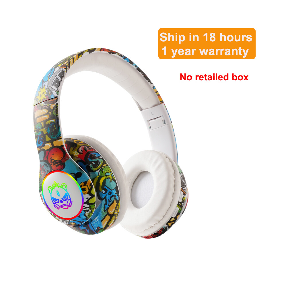 ( Without Box) Wireless Headphones Flash Children's Earphones With Microphone Bluetooth White/Light 9319708007077