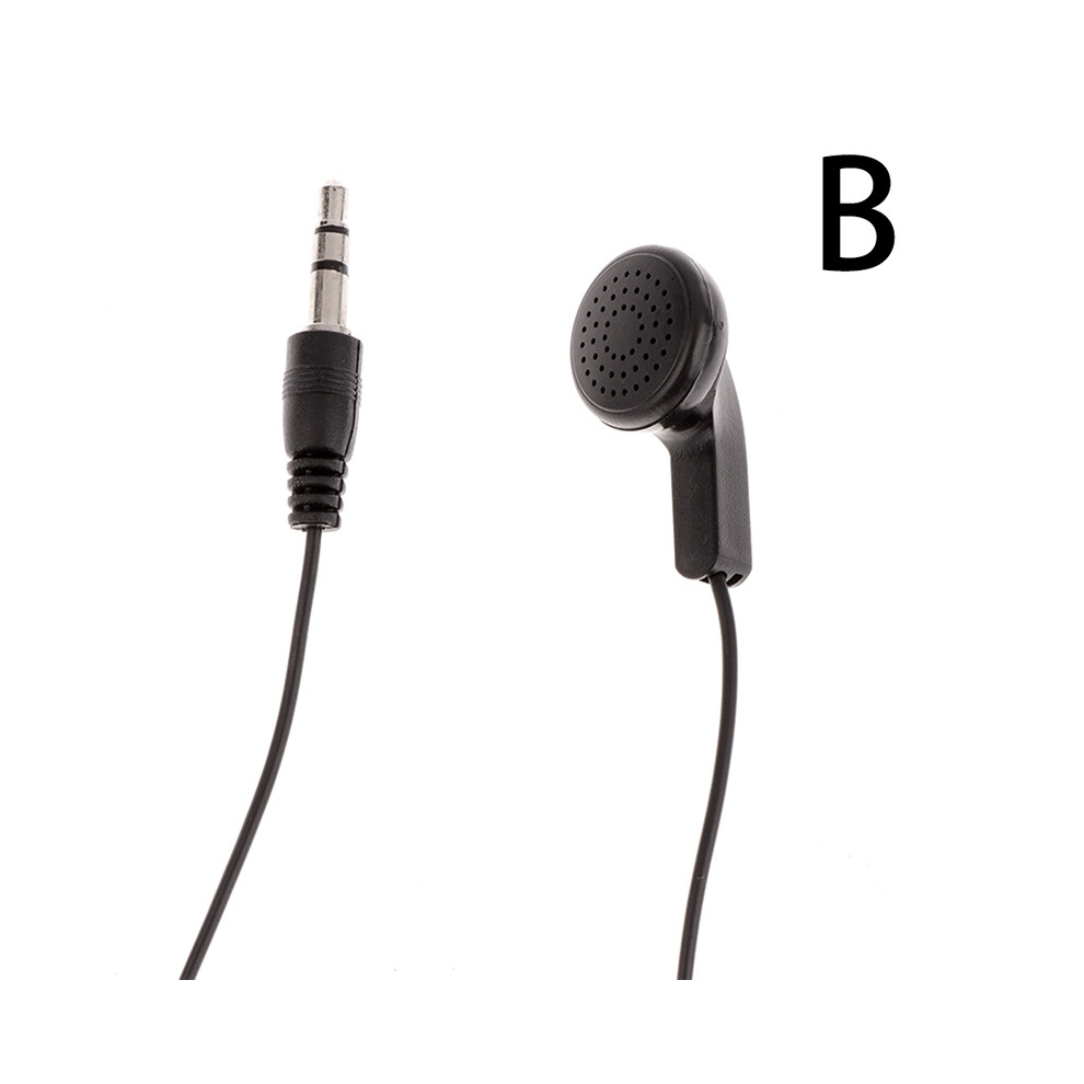 (Flat Ear Type) Universal 50 Cm 3.5 Mm One-Sided Mono Earphone In Earbud For Smartphones Black 9319708008937