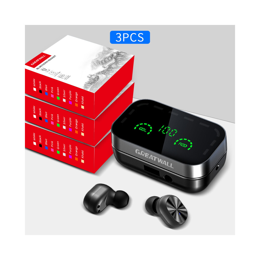 (3 Pcs)Greatwall Bluetooth Headphones Wireless Earbuds In-Ear Earbuds With Charging Case 9319708009798