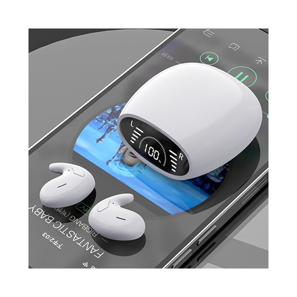 (White)Sk Ultra-Thin Sleep Headphones 5.3 Wireless Bluetooth Headphones Invisible Earbuds White 9319708009873