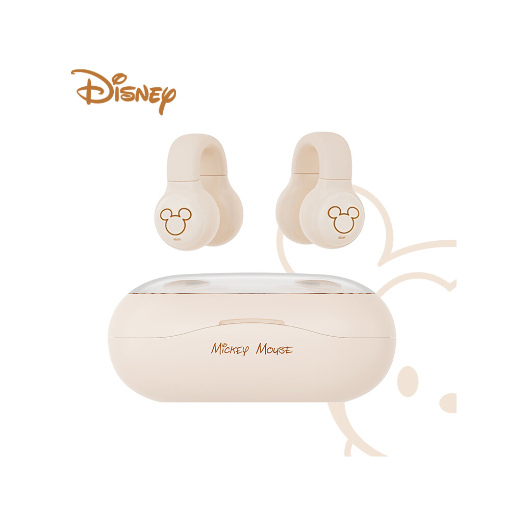 (Mickey) Clip-On Tws Earbuds Hifi Sound Bone Conduction Headphones Noise Canceling Games 9319708010909