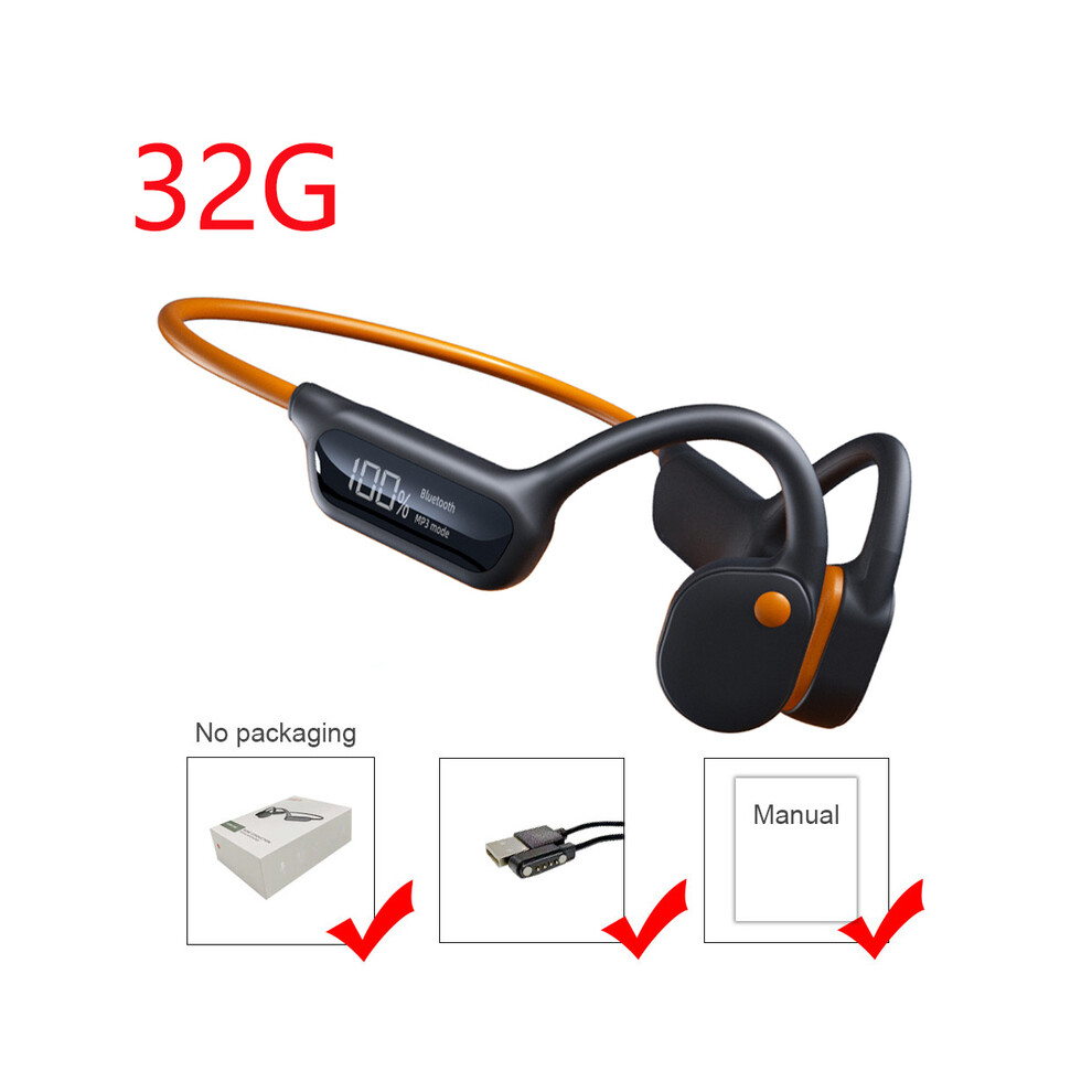 (X10-)Bone Conduction Headphone Ipx8 Waterproof Swimming Headphone 32G Mp3 Player Bluetooth 5.3 Orange 9319708011524