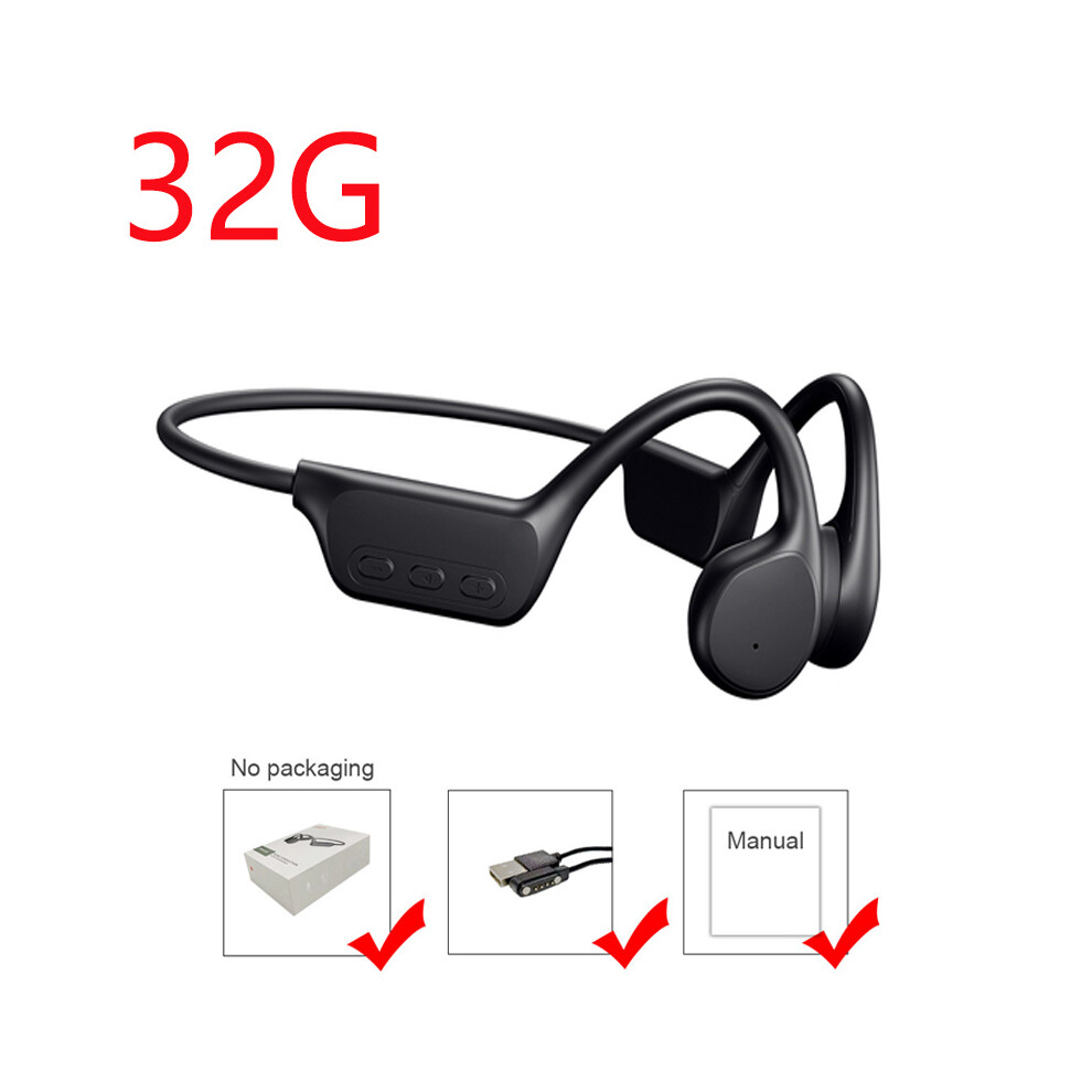(Black)Bone Conduction Headphone Ipx8 Waterproof Swimming Headphone 32G Mp3 Player Bluetooth 5.3 Hifi Black 9319708011517