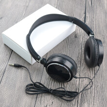 (Zwart) 3,5 mm bekabelde hoofdtelefoon, opvouwbare, verstelbare hoofdtelefoon, bas, stereo, modieuze