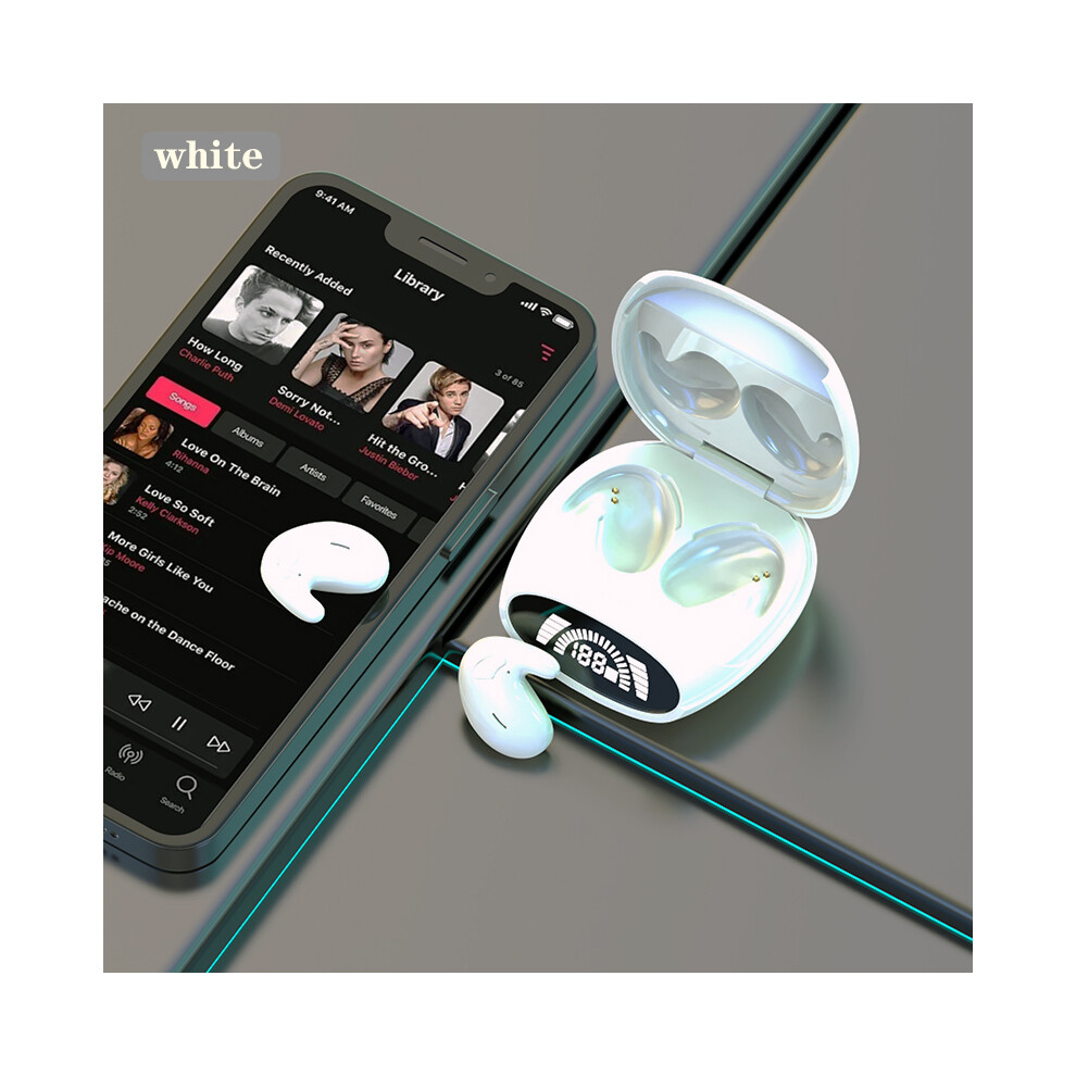 (White)Invisible Sleep Wireless Earphone Tws Bluetooth 5.3 Headphones Hidden Earbuds White 9319708011593