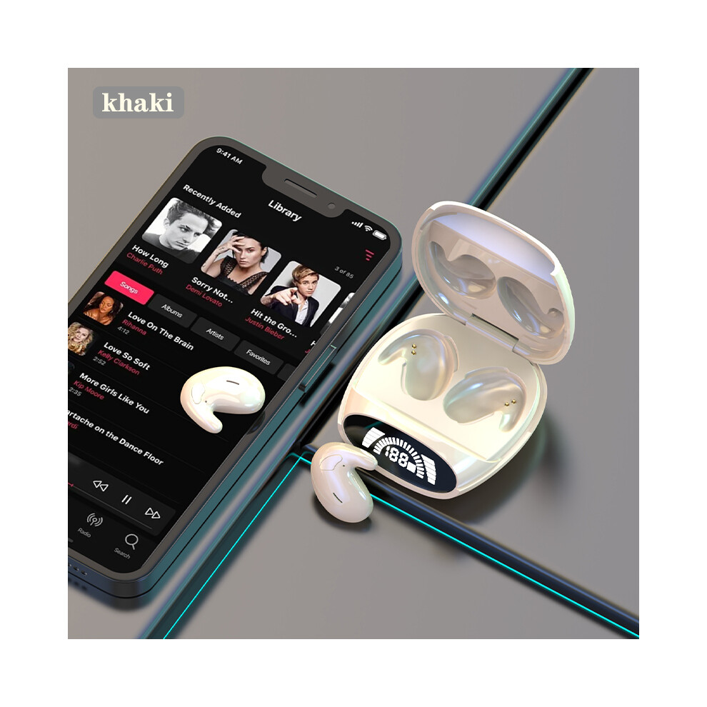 (Khaki)Invisible Sleep Wireless Earphone Tws Bluetooth 5.3 Headphones Hidden Earbuds Ipx5 9319708011609