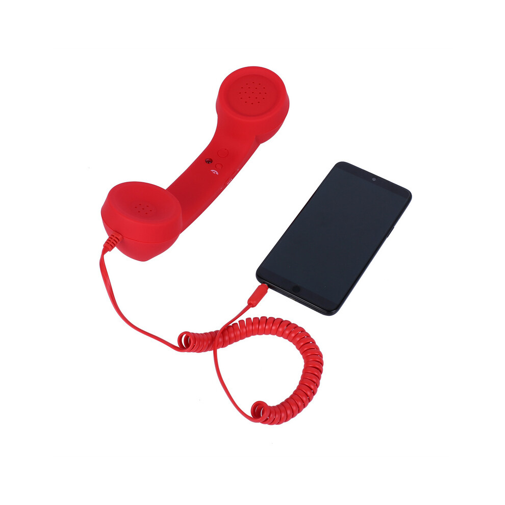 (Red) 3.5Mm Universal Handset Radiation Resistant Receivers Mobile Phone Handset Classic Headset Red 9319708011944