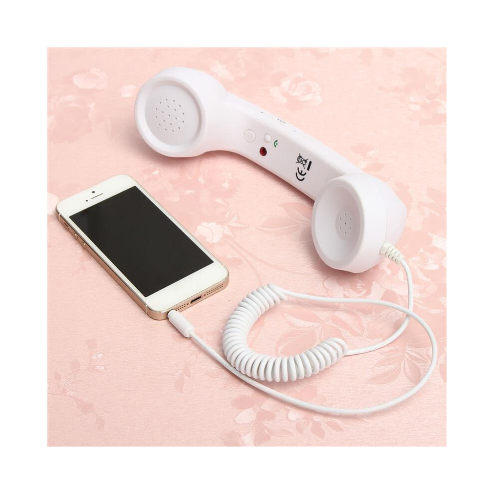 (White) 3.5Mm Universal Handset Radiation Resistant Receivers Cell Phone Handset Classic White 9319708011968