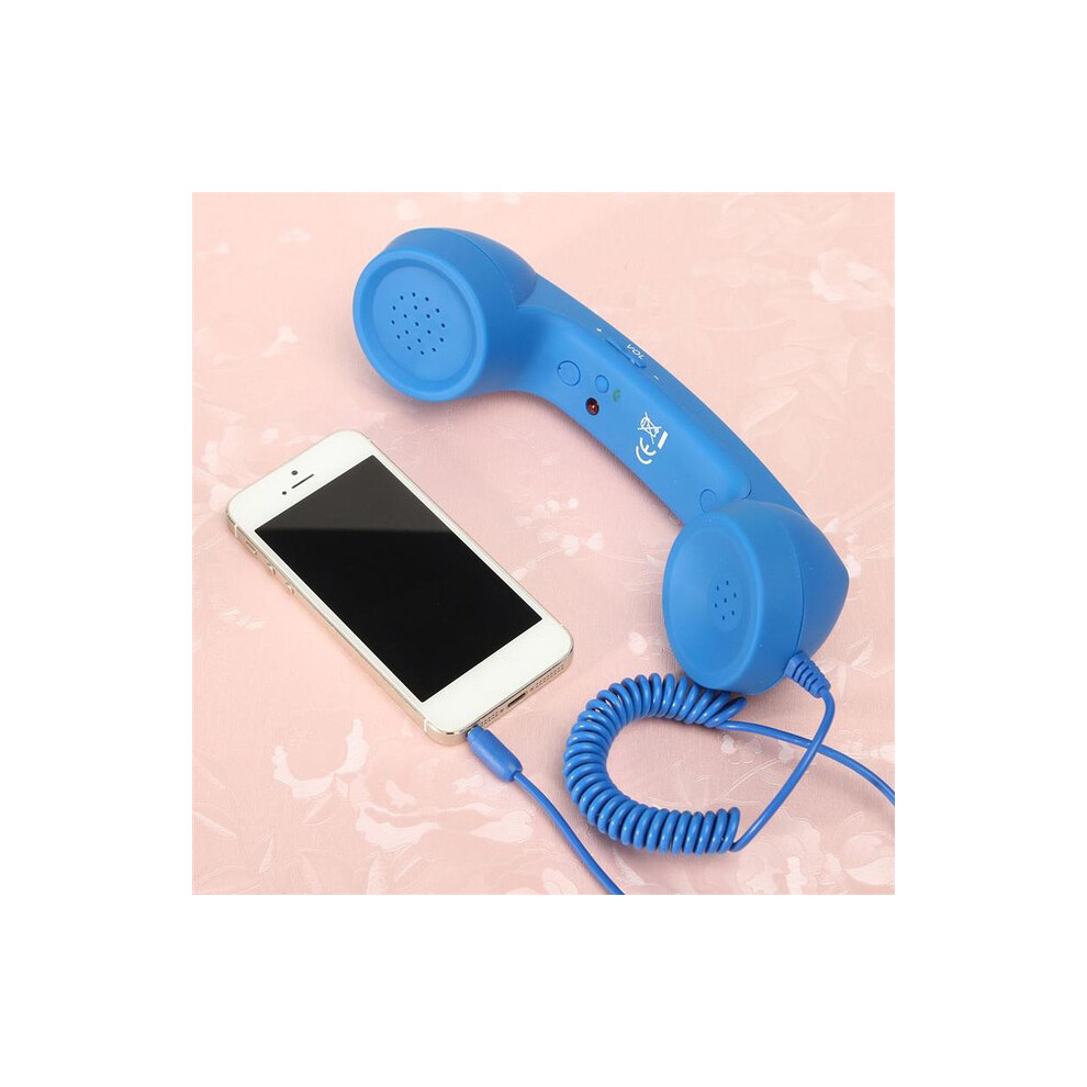 (Blue) 3.5Mm Universal Telephone Radiation-Proof Receivers Mobile Phone Handset Classic Headset Blue 9319708011982