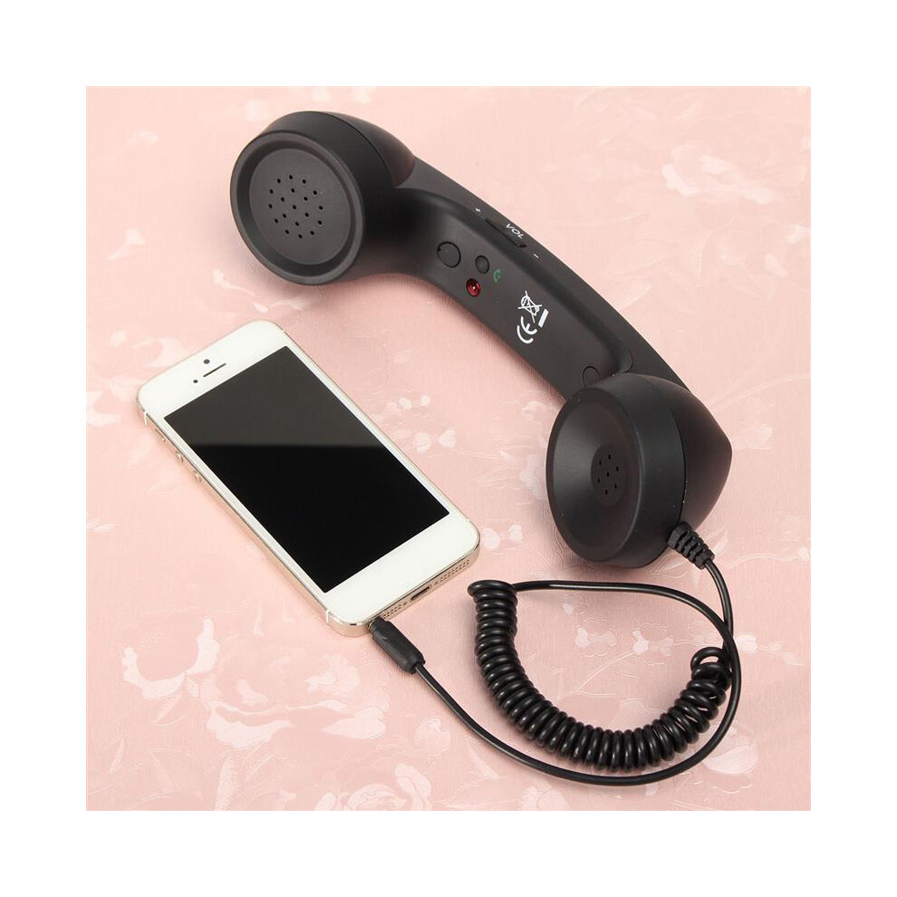 (Black) 3.5Mm Universal Handset Radiation Resistant Receivers Cell Phone Handset Classic Headset Black 9319708011999
