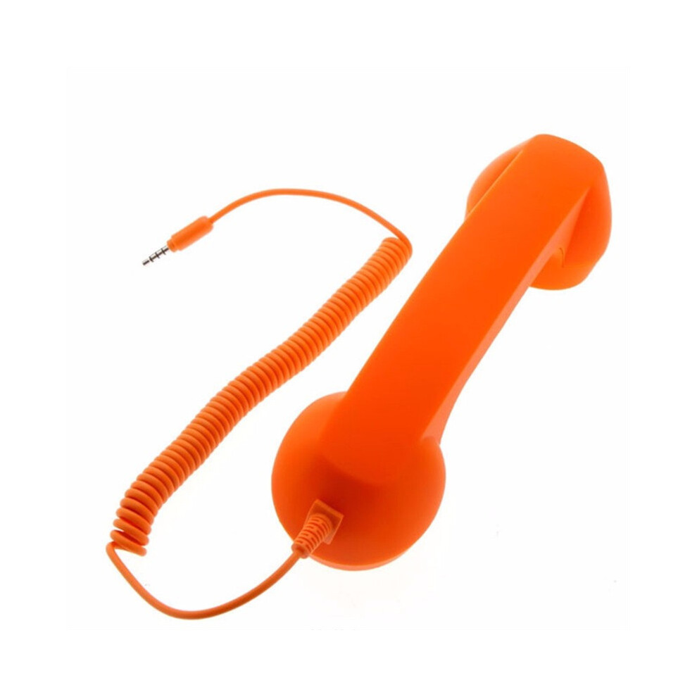 (Orange) 3.5Mm Universal Handset Radiation Resistant Receivers Cell Phone Handset Classic Headset Orange 9319708011951