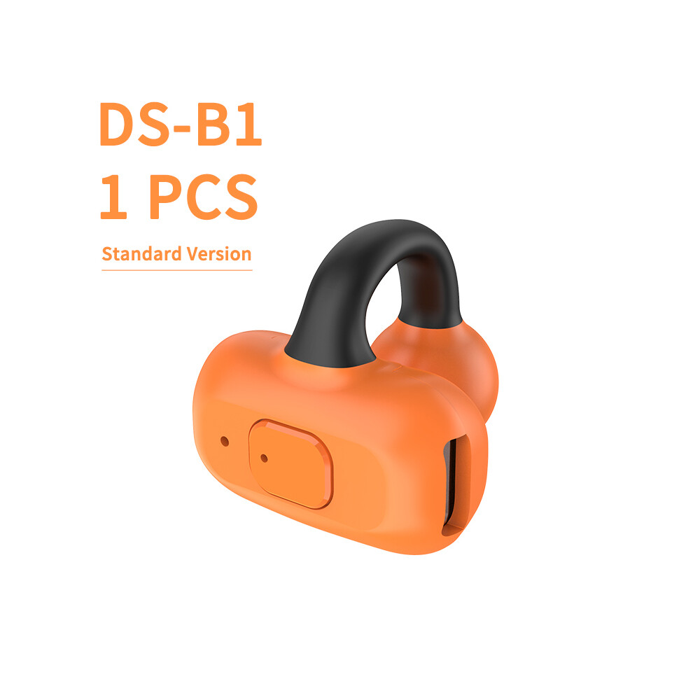 ( 1 Pc) Ear Clip Wireless Headphone Hifi Heavy Bass Surround Stereo Sound Tws Bluetooth 5.3 Headphones Orange 9319708012651