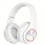 (WHITE)Headset Wireless Bluetooth Headset Colorful Luminous Card Insertion Game 1