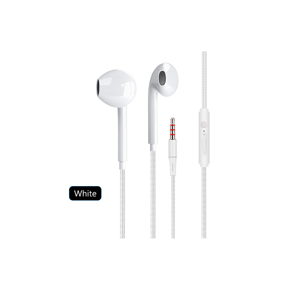 (White) 3.5Mm In-Ear Bass Stereo Mobile Wired Headphones Sports Earbuds For Smartphones White 9319708013405