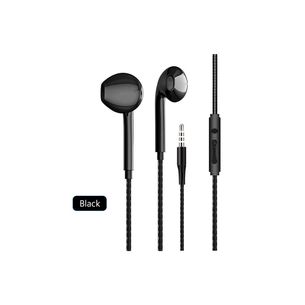 (Black) 3.5Mm In-Ear Bass Stereo Mobile Wired Headphones Sports Earbuds For Smartphones Black 9319708013412