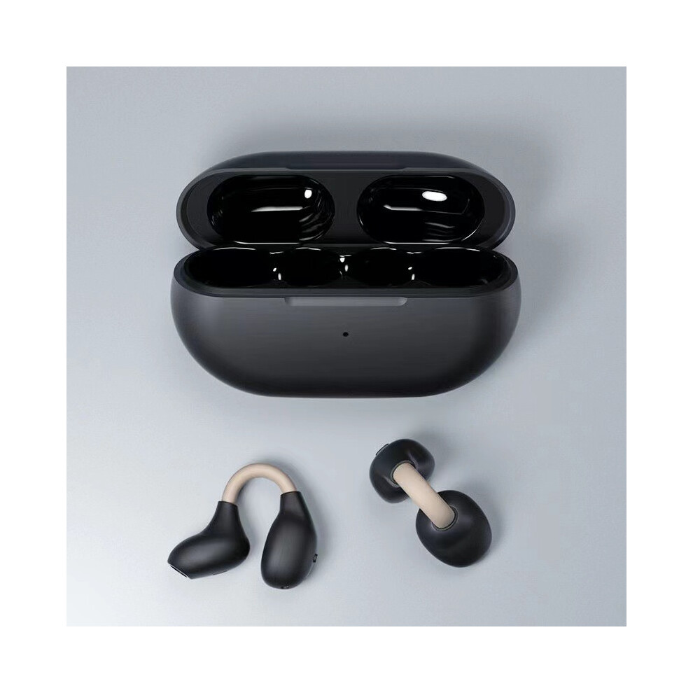 (-Nudi) Earclip Bluetooth Earbud Bone Conduction Wireless Sports Earphone Tws Comfortable To Use Black 9319708013498
