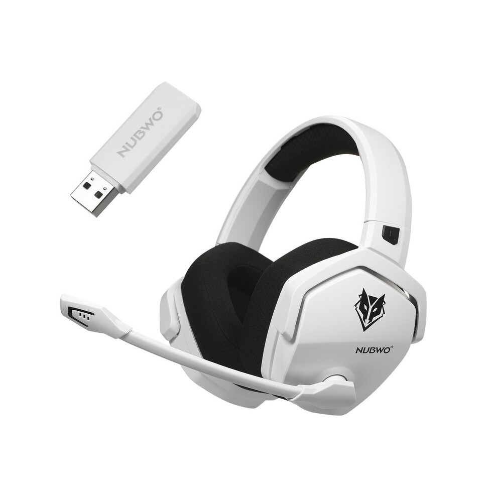 (White)Nubwo G06 2.4G Wireless Gaming Headset For Ps5 Ps4 Pc Laptop Noise Canceling White 9319708013153