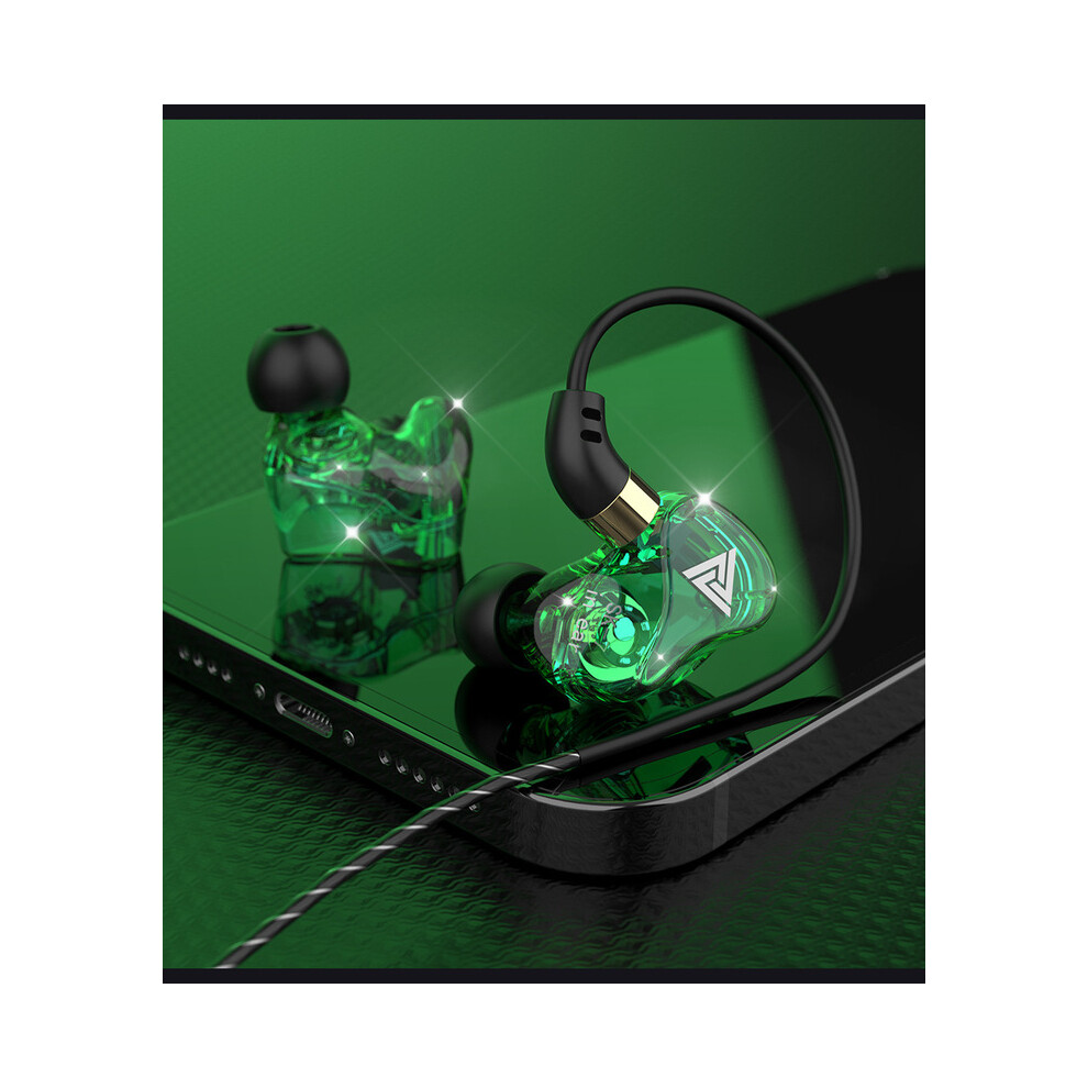 (Green)Qkz Sk7 Wired Headphones Hifi Headphone With Mic Bass Stereo Earbuds Sport Green 9319708013337