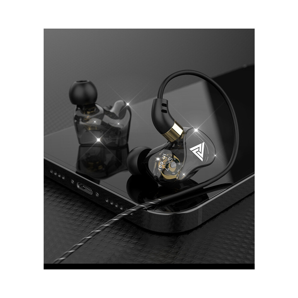(Black)Qkz Sk7 Wired Headphones Hifi Headphone With Mic Bass Stereo Earbuds Sport Black 9319708013320