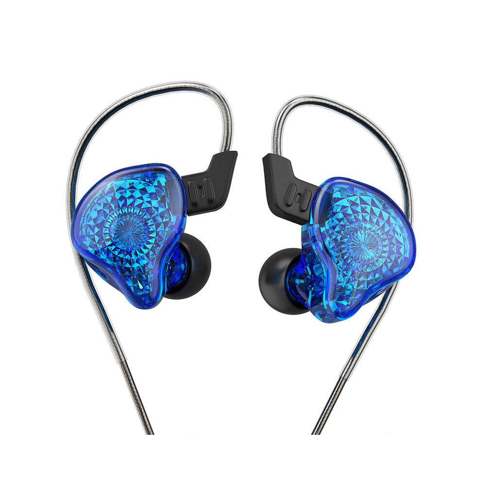 (Blue)Kz K2 Hifi Headphone 3.5Mm Wired Headphone With Mic Bass Stereo Earbuds Blue 9319708015348