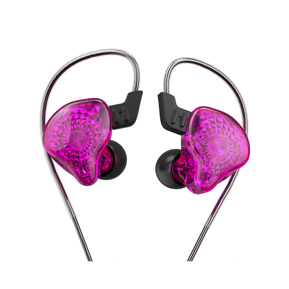 (Purple)Kz K2 Hifi Headphone 3.5Mm Wired Headphone With Mic Bass Stereo Earbuds Purple 9319708015362