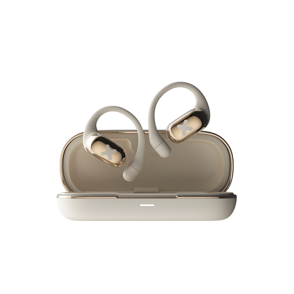 (Gold) New Dmooster Bluetooth Headset D55 Open Fit Bone Conduction Headphones Wireless Sports Earhook Gold 9319708015584