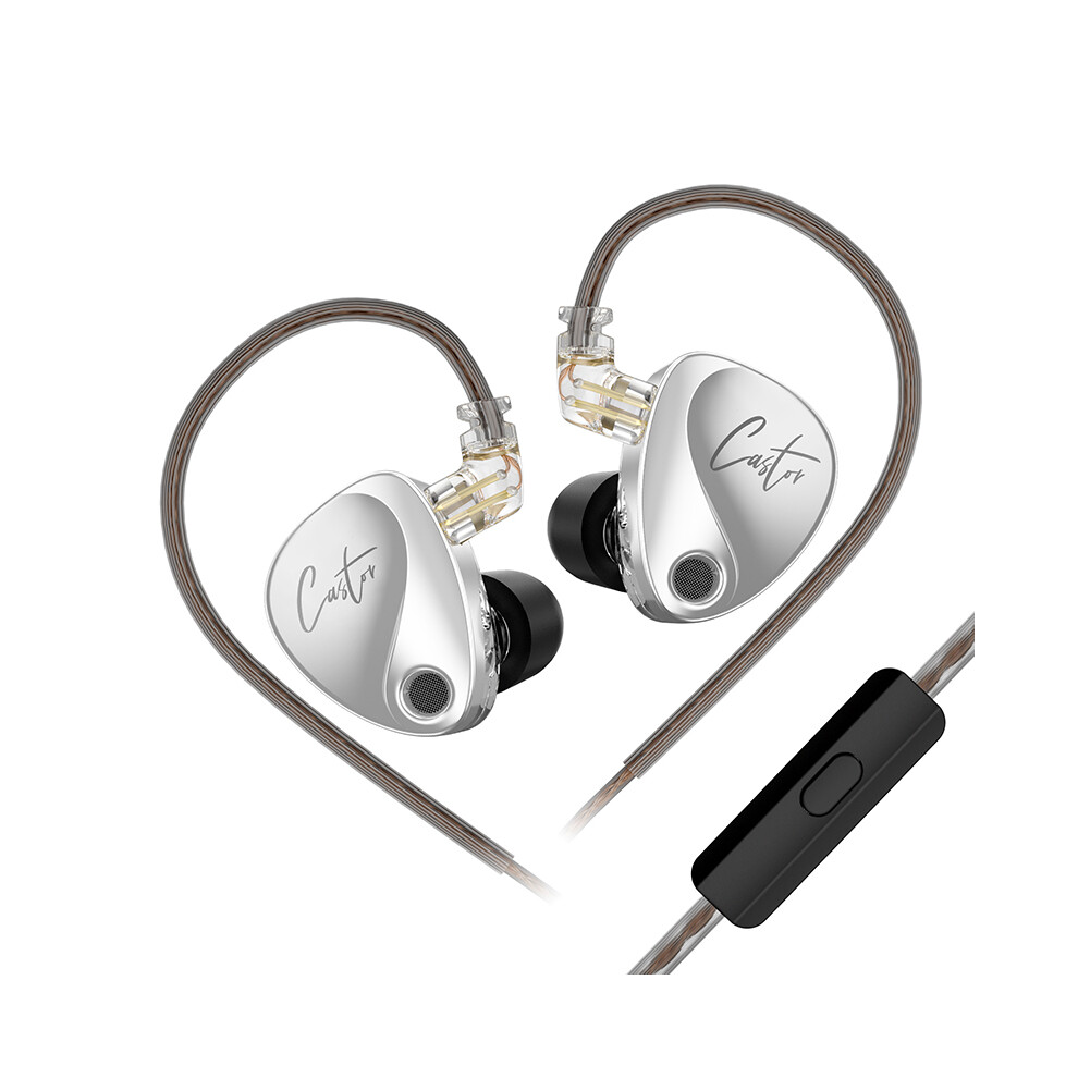 (Harman Mic)Kz Castor In Ear Wired Headphone Hifi Bass Tunable Balanced Armature Sports Headphone 9319708016239