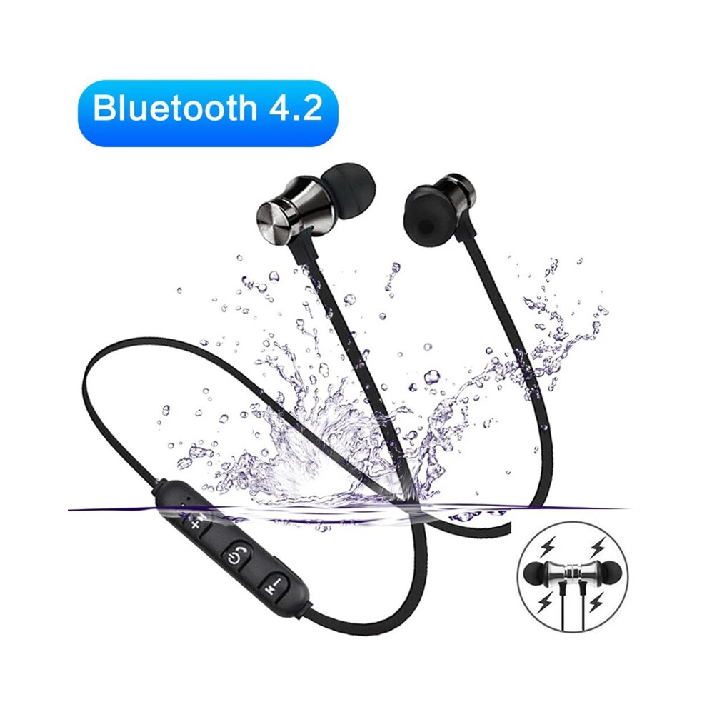(Silver)Xt11 Magnetic Gym Wireless Headphones Sports In-Ear Headphone Hanging Neck Style Silver 9319708016499