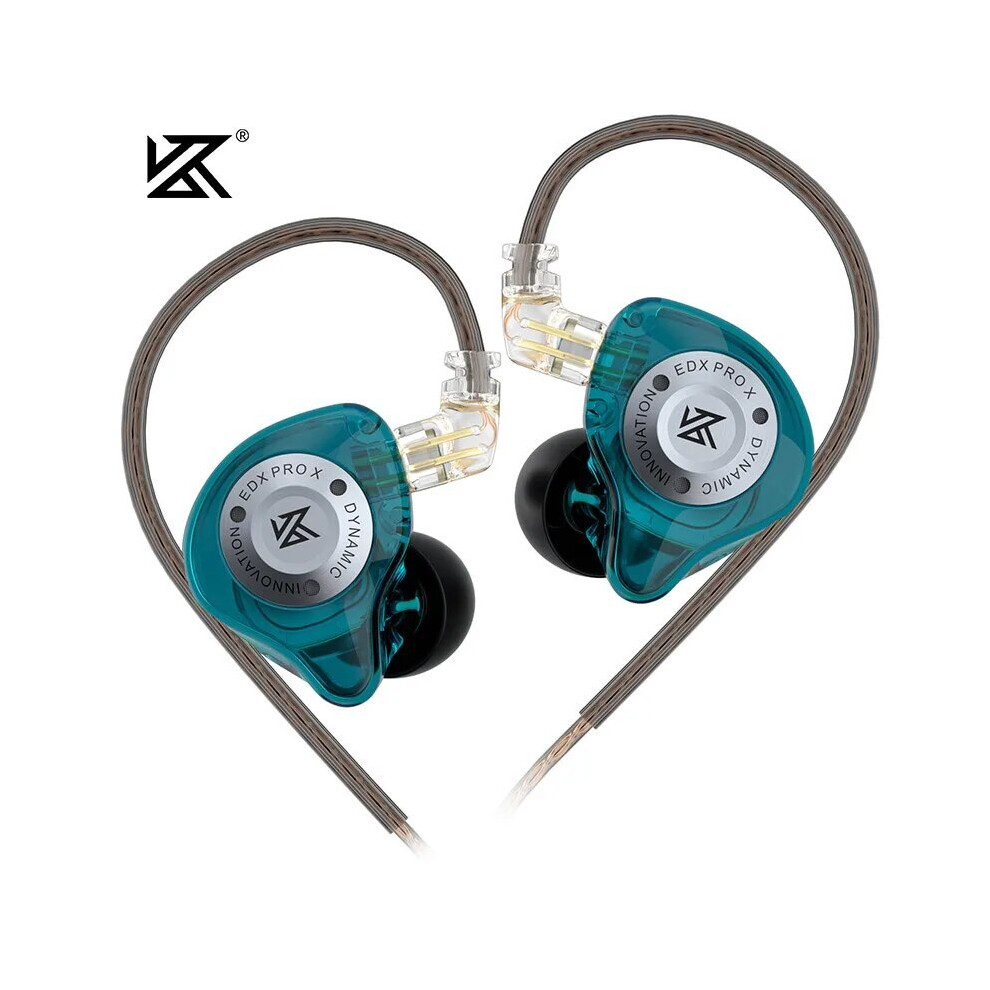 (Edxprox Nomic)Kz Edx Pro X Wired Headphones Hifi Stereo Bass Music Earbuds Cyan 9319708017618