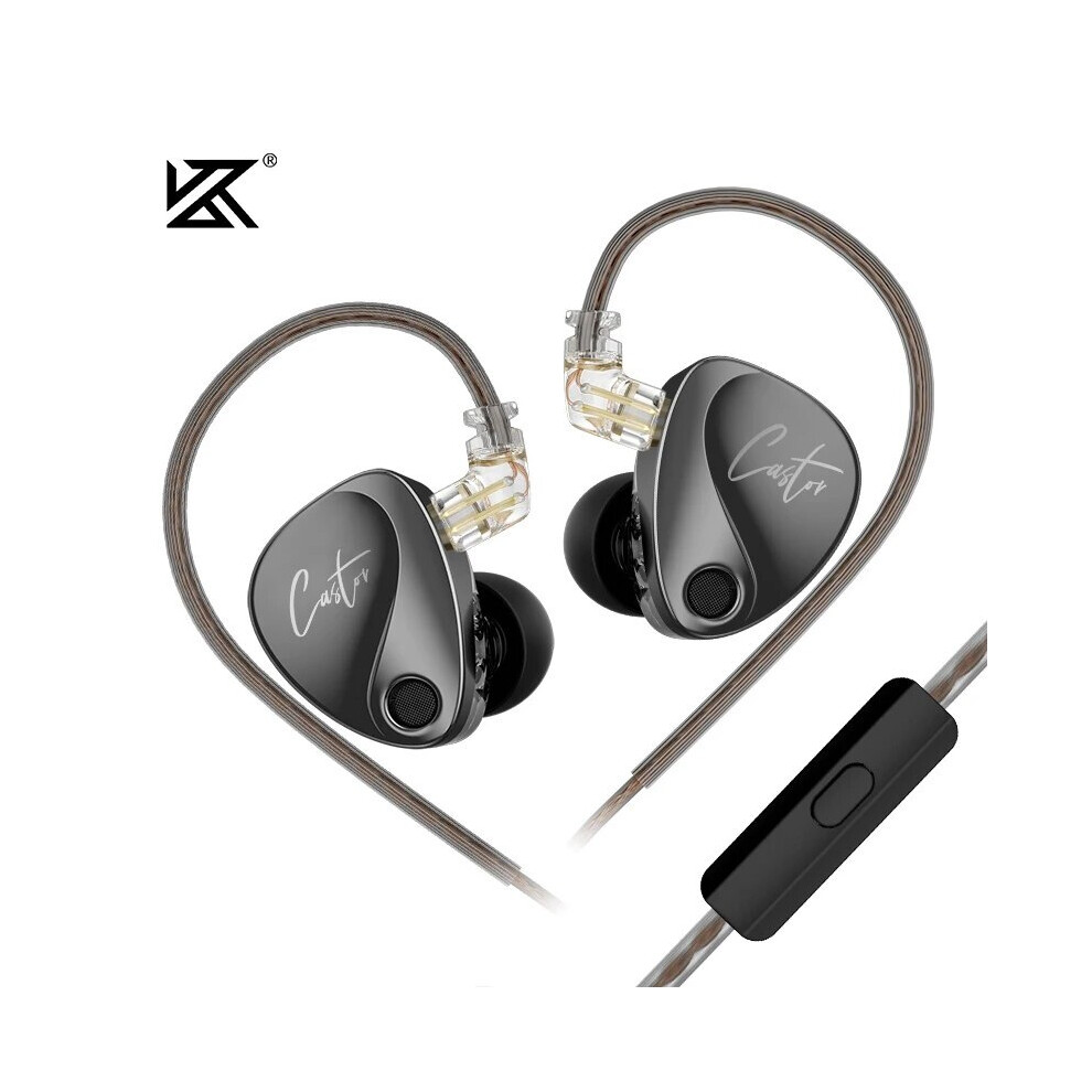 (Improved Bass Microphone)Kz Castor In Ear Hifi Headphones 2Dd Dynamic High-End Tunable Balanced 9319708017434