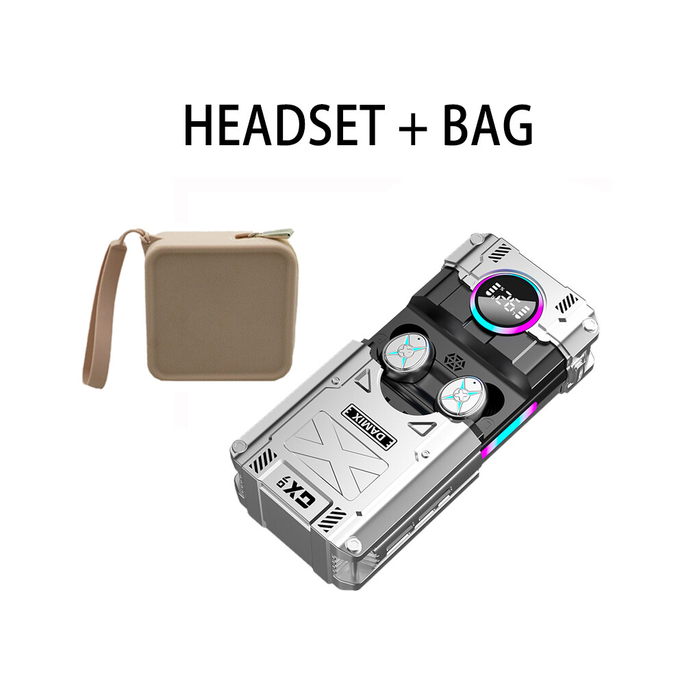 (Argent-Dx-07-Bag)Dx-07 Tws Bluetooth 5.3 Headphones Noise Canceling Earbuds Wireless 9319708018264