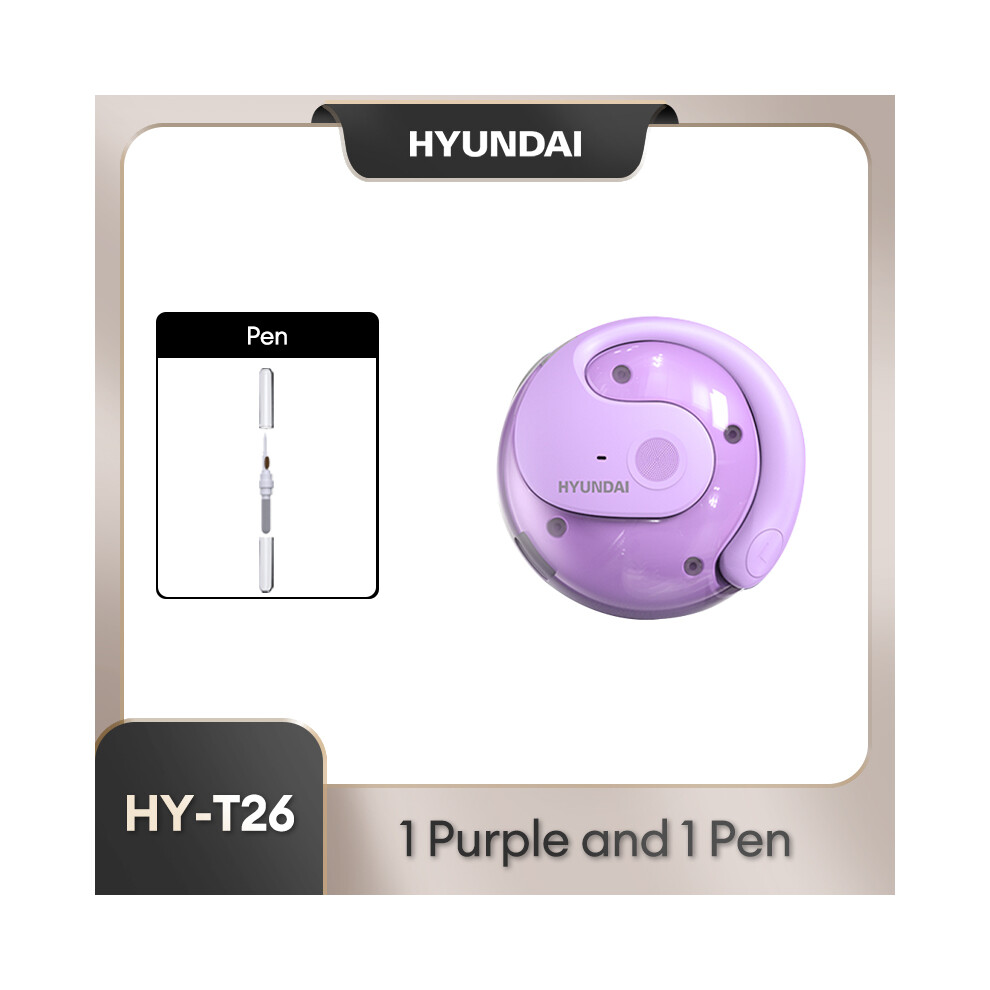(1 And 1 Pen)Choice Hyundai X15 Pro Waterproof Headphone Hy-T26 Bluetooth 5.3 Headphone Purple