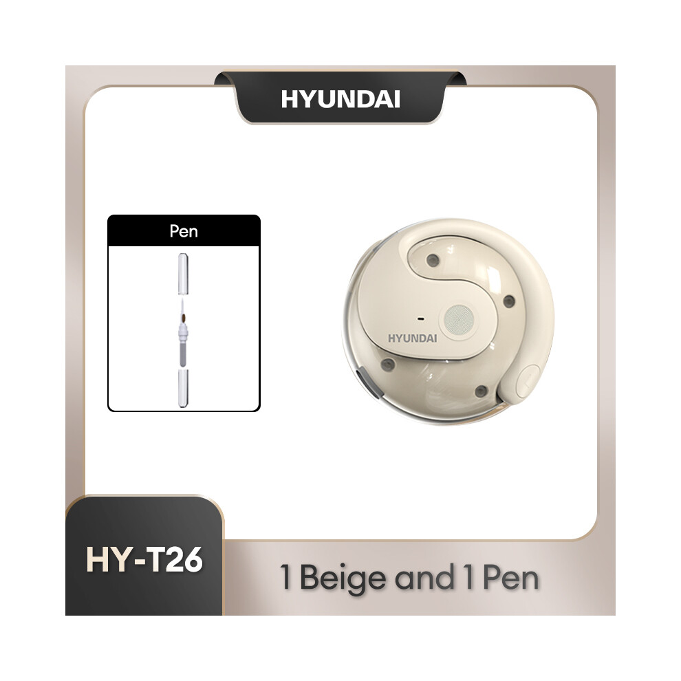 (1 And 1 Pen)Choice Hyundai X15 Pro Waterproof Headphones Hy-T26 Bluetooth 5.3 Headphones Beige 9319708018615