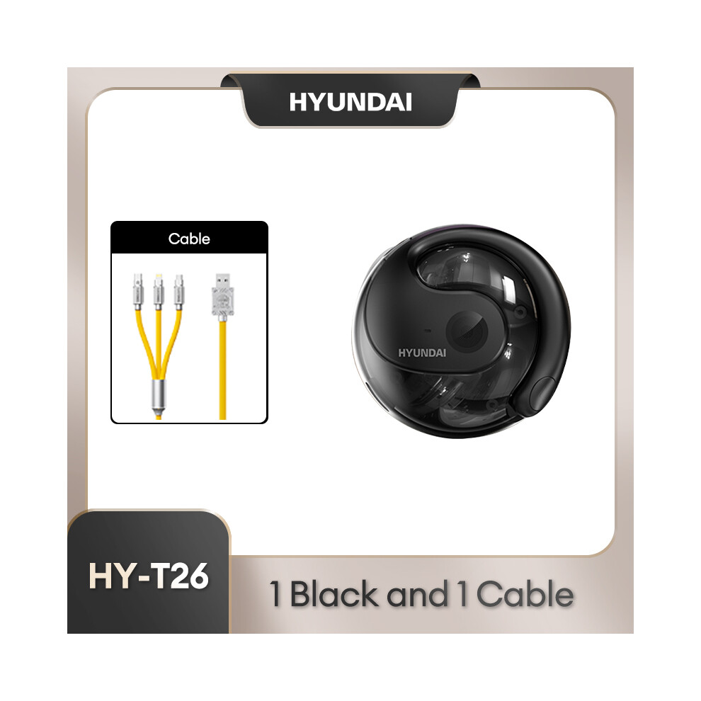 (1 And 1 Cable)Choice Hyundai X15 Pro Waterproof Headphone Hy-T26 Bluetooth 5.3 Headphone Black 9319708018622
