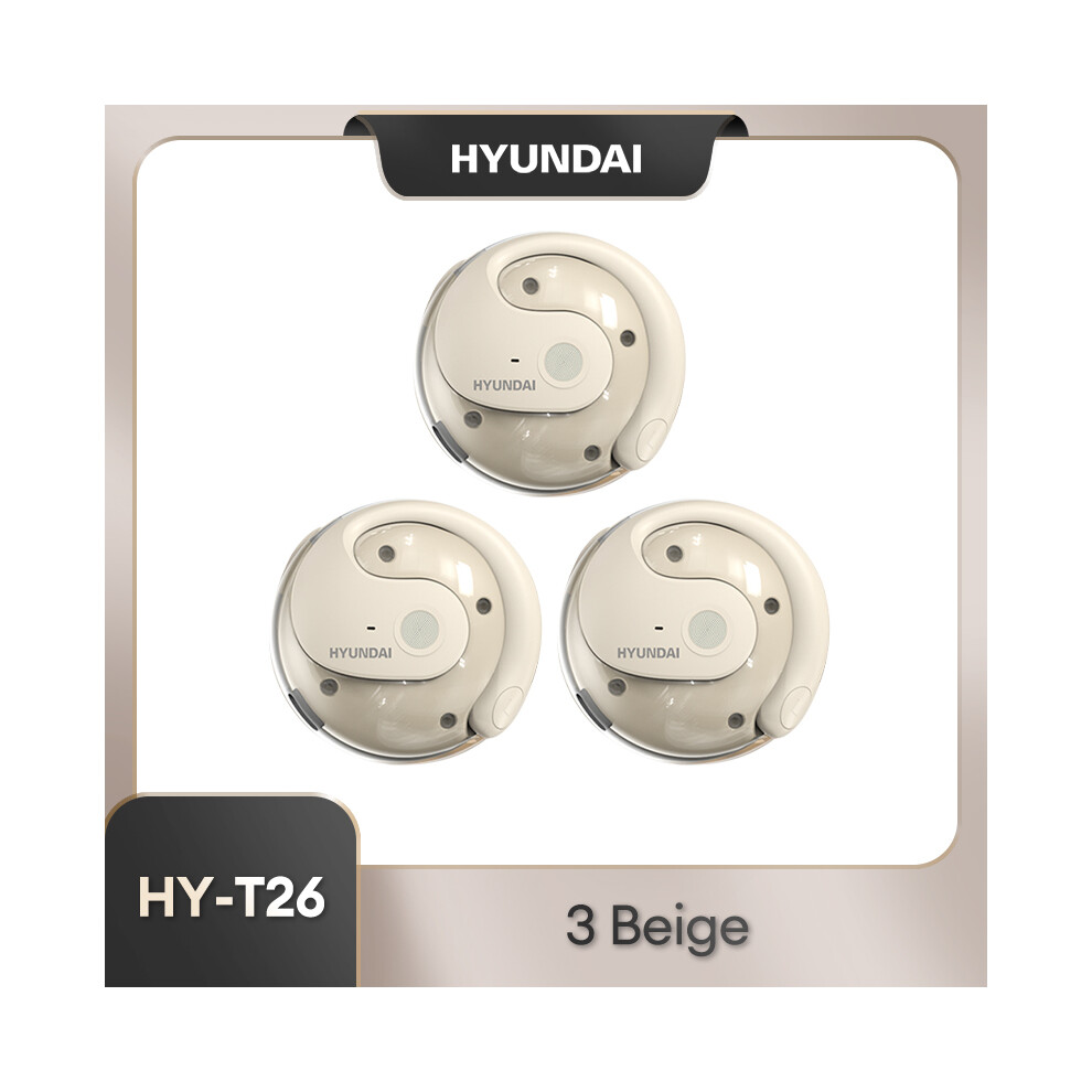 (3 )Choice Hyundai X15 Pro Waterproof Headphones Hy-T26 Bluetooth 5.3 Headphones Hifi Stereo Beige 9319708018660