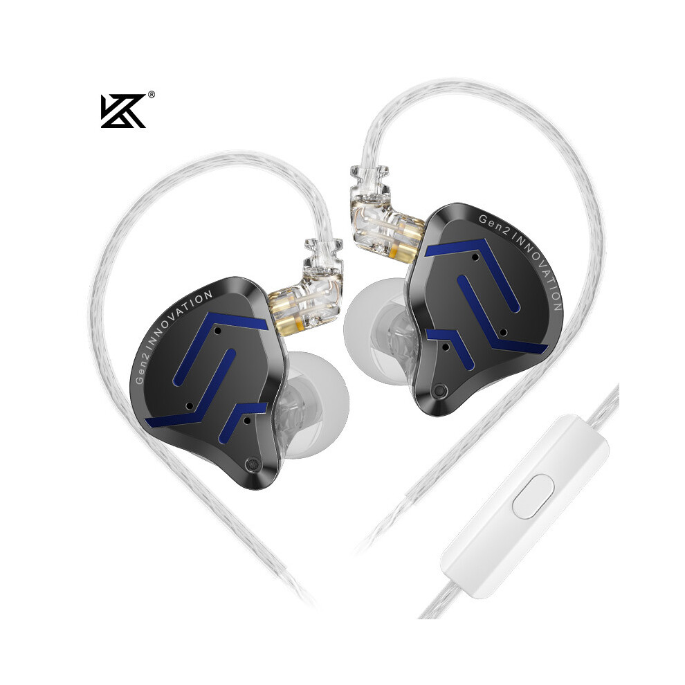 (Zsnpro2 Mic)Kz-Zsn Pro 2 In Ear Metal Headphone Hifi Bass Headphone Monitor Earbuds, Black 9319708018974