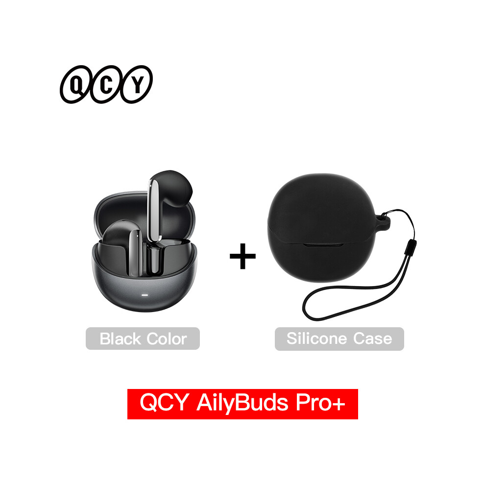 ( With Case01)Qcy Ht10 Ailybuds Pro+ Anc Wireless Headphones Hi-Res Audio Ldac Bluetooth 5.3 Black 9319708019841