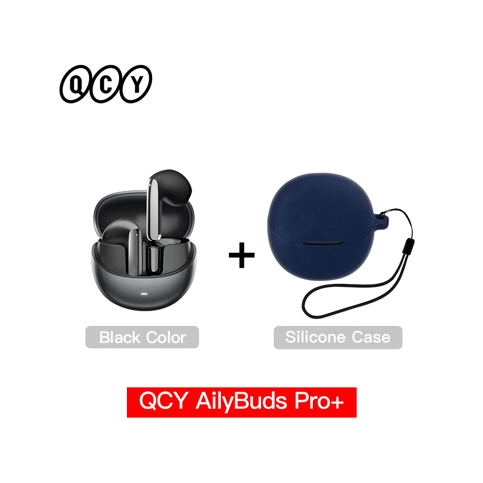 ( With Case03)Qcy Ht10 Ailybuds Pro+ Anc Wireless Headphones Hi-Res Audio Ldac Bluetooth 5.3 Black 9319708019865