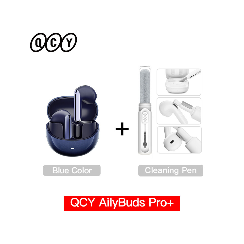 ( With Case Pen)Qcy Ht10 Ailybuds Pro+ Anc Wireless Headphones Hi-Res Audio Ldac Tooth Blue 9319708019896