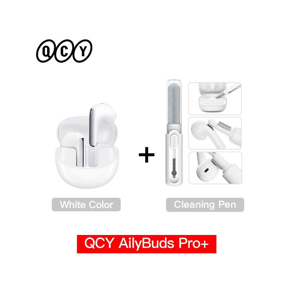( With Case Pen)Qcy Ht10 Ailybuds Pro+ Anc Wireless Headphones Hi-Res Audio Ldac Bluetooth White 9319708019902