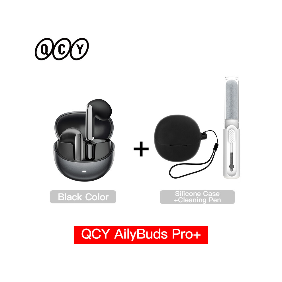 ( With Case Pen)Qcy Ht10 Ailybuds Pro+ Anc Wireless Headphones Hi-Res Audio Ldac Bluetooth 5.3 Black 9319708019933