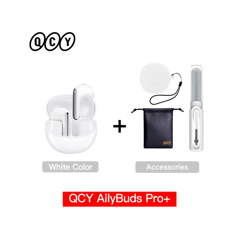 (Whi With Accessories)Qcy Ht10 Ailybuds Pro+ Anc Wireless Headphones Hi-Res Audio Ldac Bluetooth 5.3 9319708019971