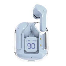 (Blue)AIR31 TWS Wireless BT Earphones Headphone Transparent Mini Headphone HIFI LED Power Digital