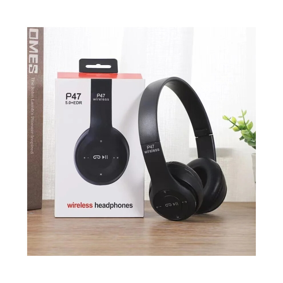 (Black)Bluetooth 5.0 P47 Tws Stereo Headphone Bluetooth Headphone Music Headphone With Microphone For Black 9319708020236